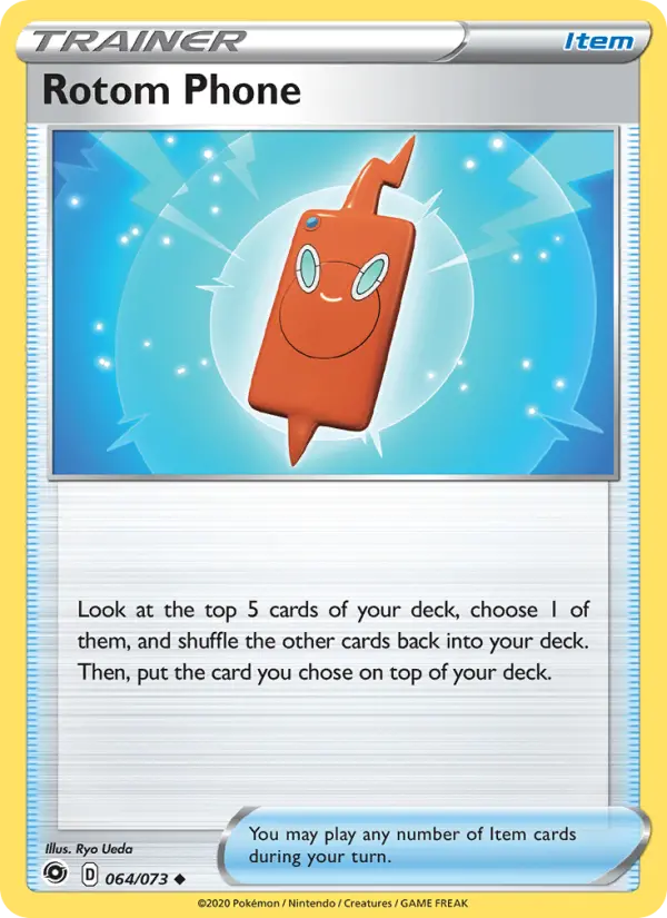 Rotom Phone Uncommon Pokemon card #64 from Champion's Path