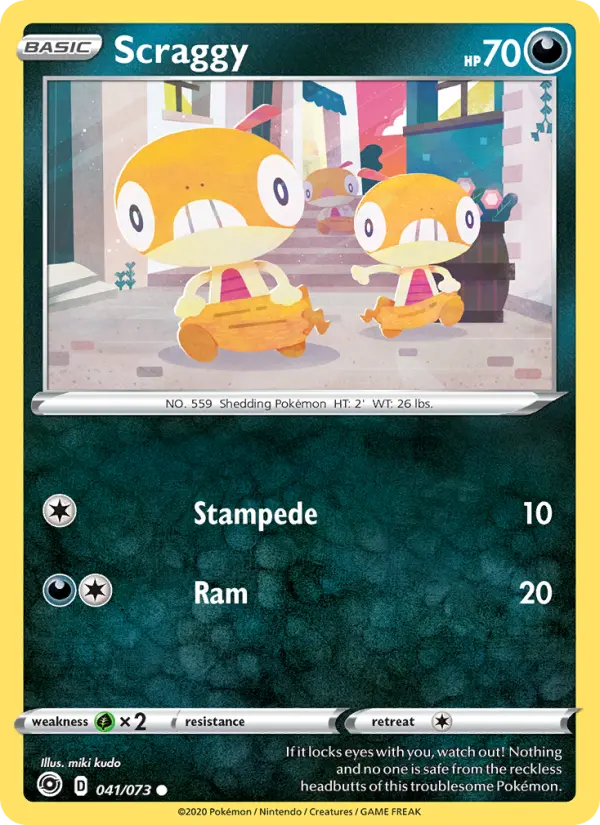 Scraggy Common Pokemon card #41 from Champion's Path