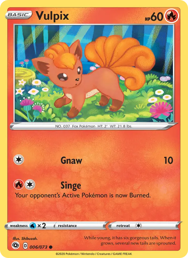 Vulpix Common Pokemon card #6 from Champion's Path