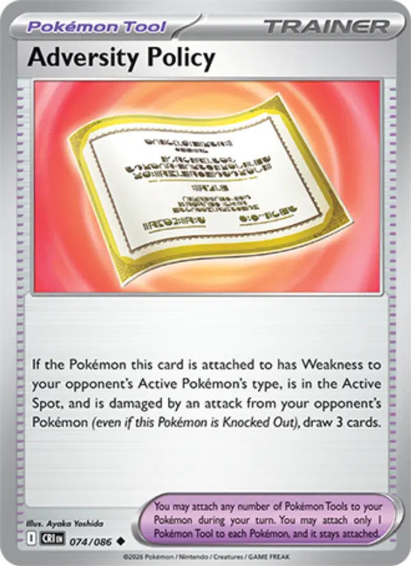 Adversity Policy Uncommon Pokemon card #074 from Chaos Rising