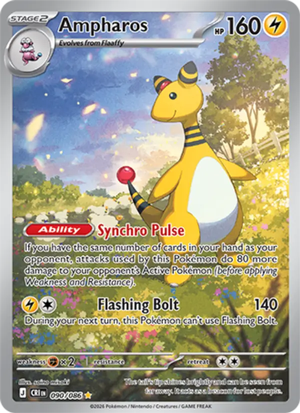 Ampharos Illustration rare Pokemon card #090 from Chaos Rising