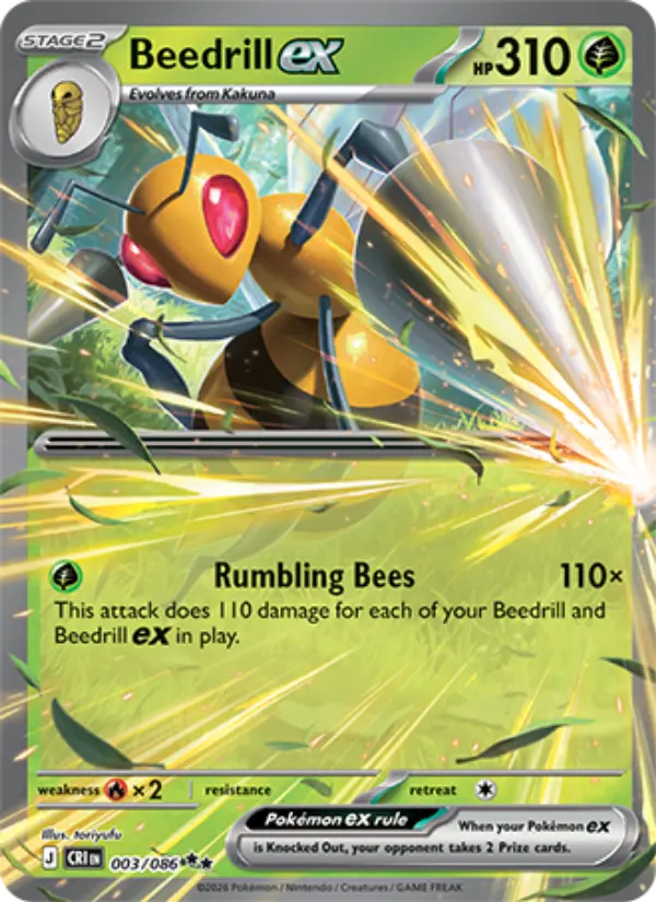 Beedrill ex Double rare Pokemon card #003 from Chaos Rising