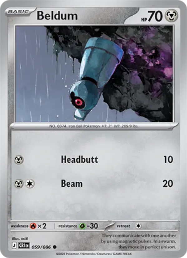 Beldum Common Pokemon card #059 from Chaos Rising