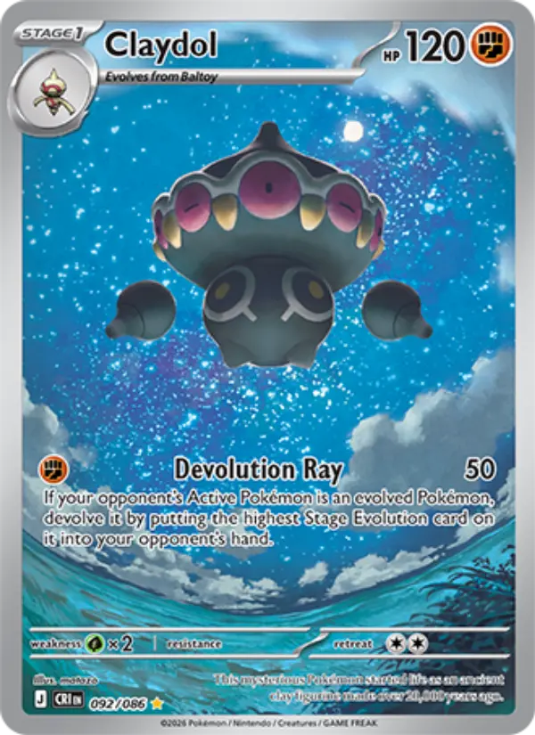 Claydol Illustration rare Pokemon card #092 from Chaos Rising