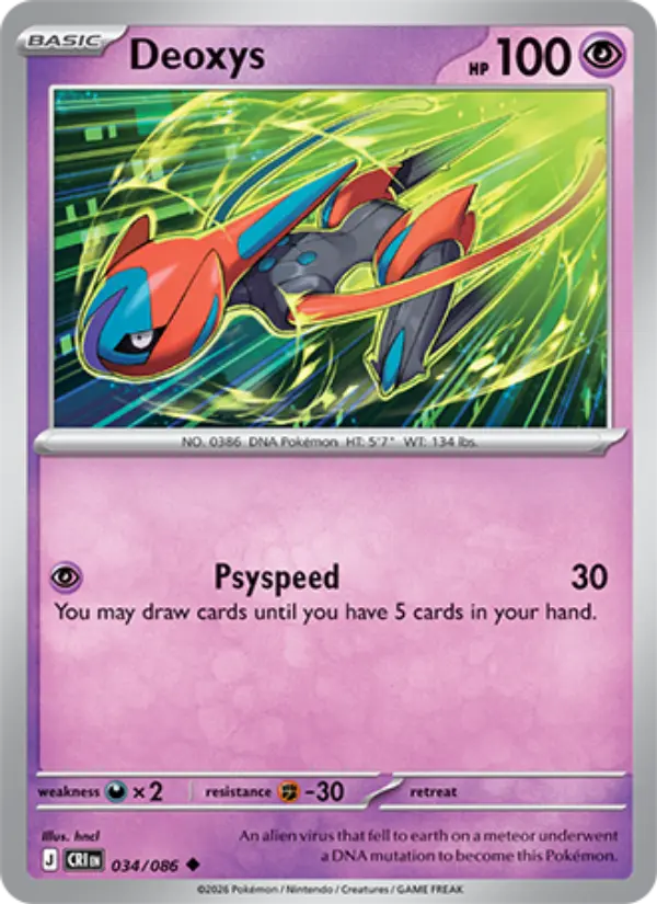Deoxys Uncommon Pokemon card #034 from Chaos Rising