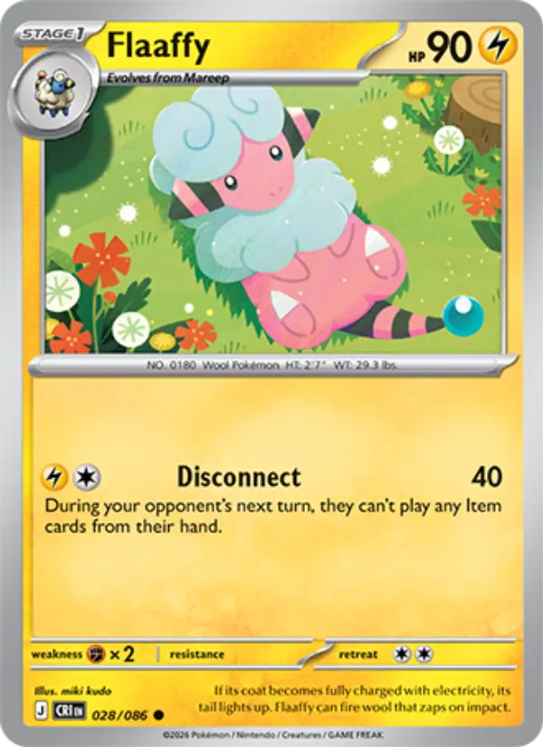 Flaaffy Common Pokemon card #028 from Chaos Rising