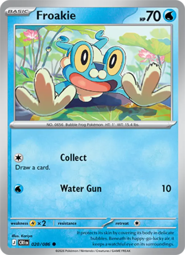 Froakie Common Pokemon card #020 from Chaos Rising