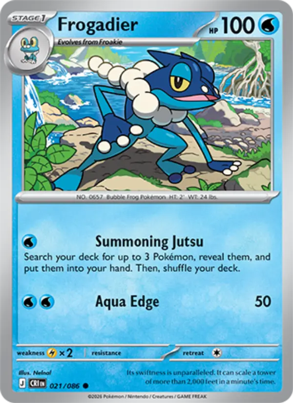 Frogadier Common Pokemon card #021 from Chaos Rising