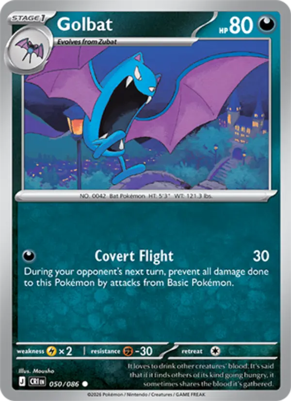 Golbat Common Pokemon card #050 from Chaos Rising