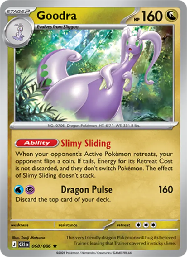 Goodra Rare Pokemon card #068 from Chaos Rising