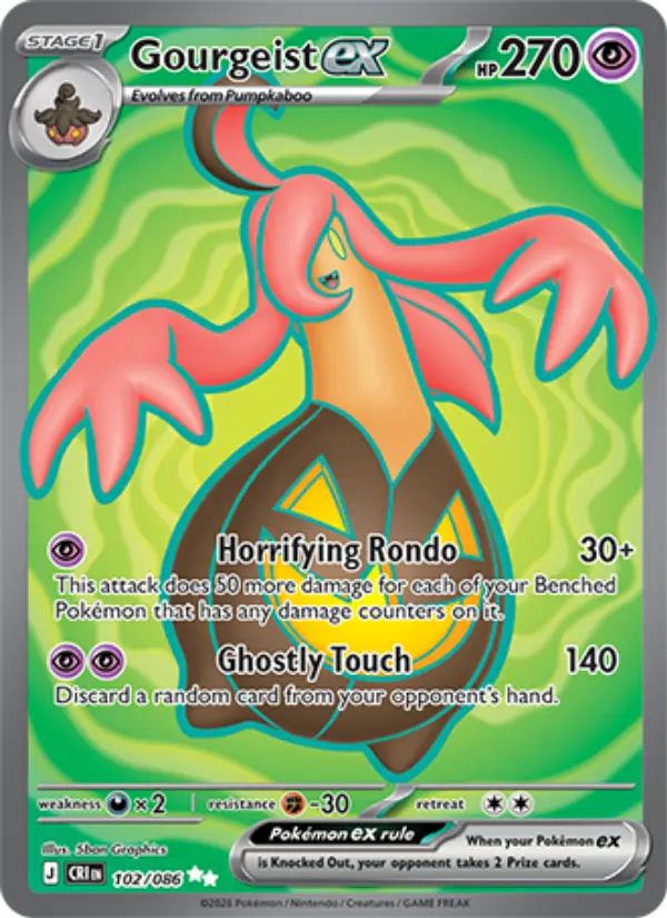 Gourgeist ex Ultra Rare Pokemon card #102 from Chaos Rising