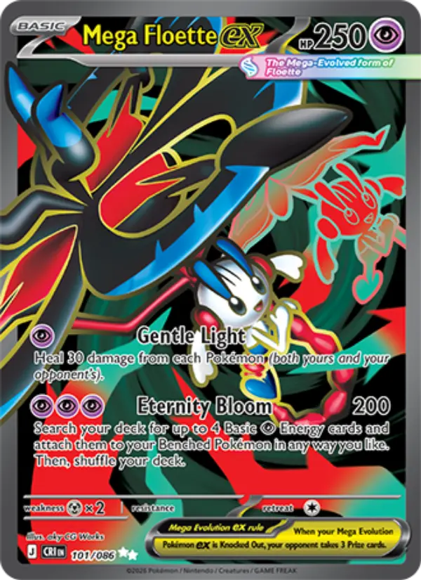 Mega Floette ex Ultra Rare Pokemon card #101 from Chaos Rising