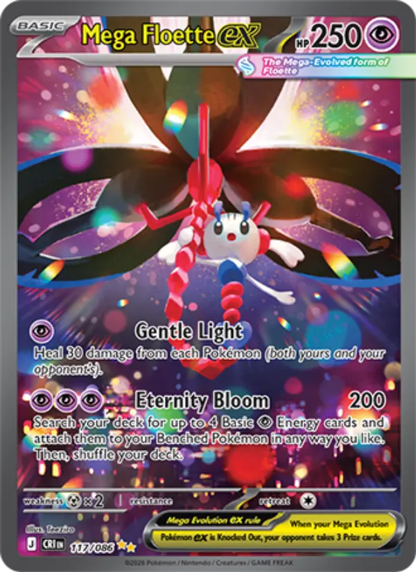Mega Floette ex Special illustration rare Pokemon card #117 from Chaos Rising