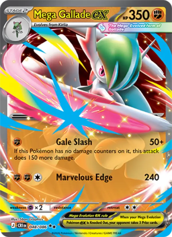 Mega Gallade ex Double rare Pokemon card #048 from Chaos Rising