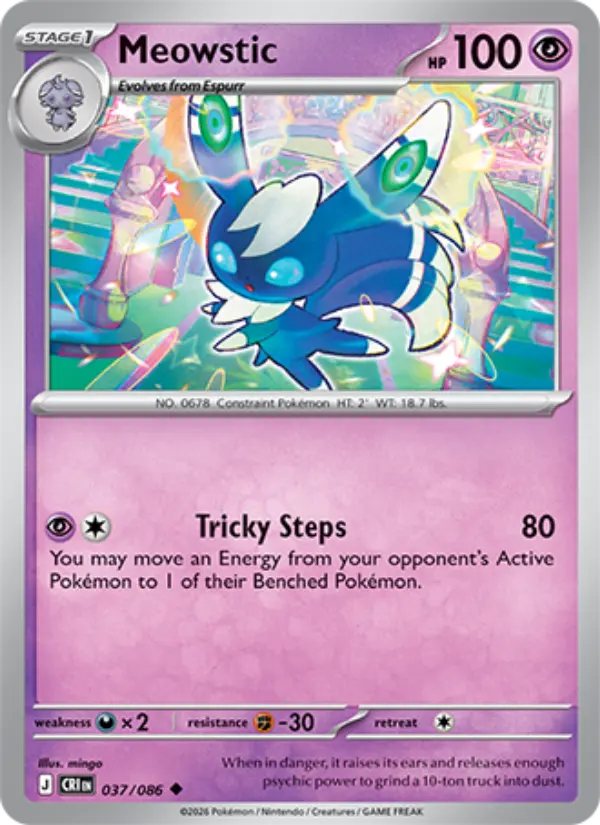 Meowstic Uncommon Pokemon card #037 from Chaos Rising