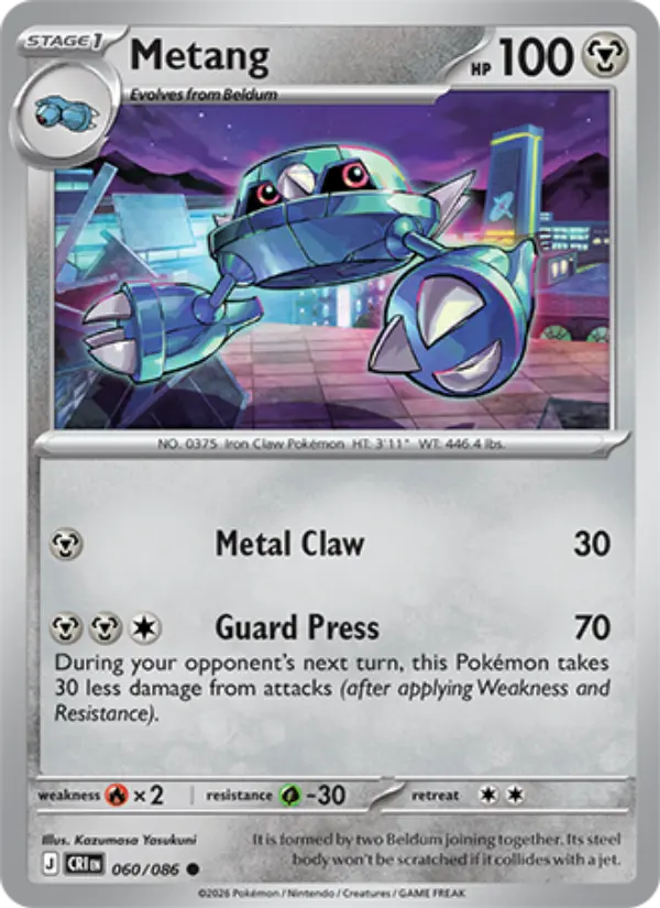 Metang Common Pokemon card #060 from Chaos Rising