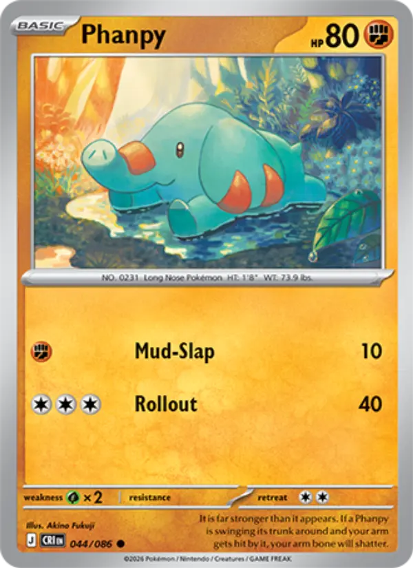 Phanpy Common Pokemon card #044 from Chaos Rising