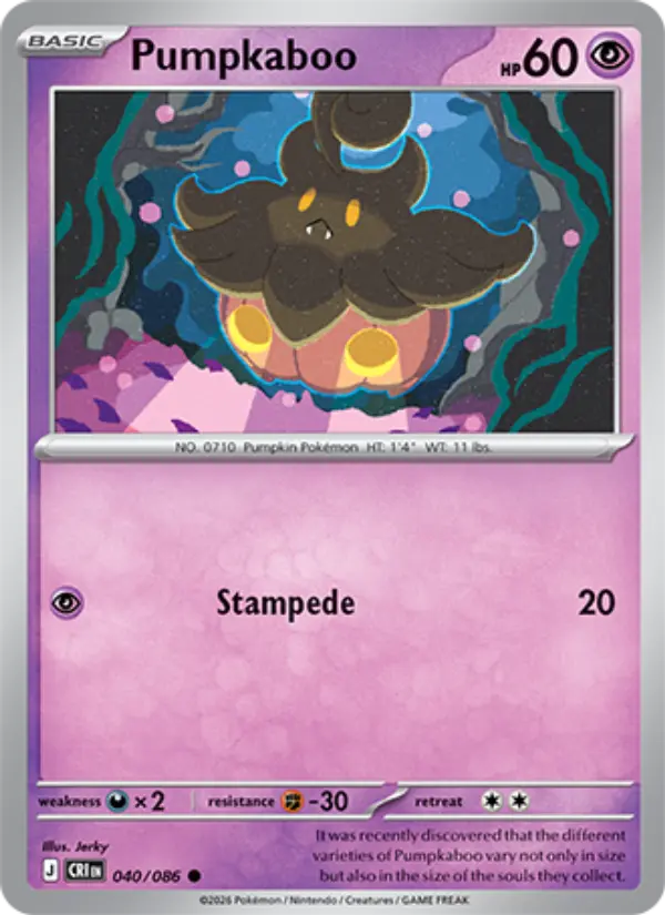 Pumpkaboo Common Pokemon card #040 from Chaos Rising