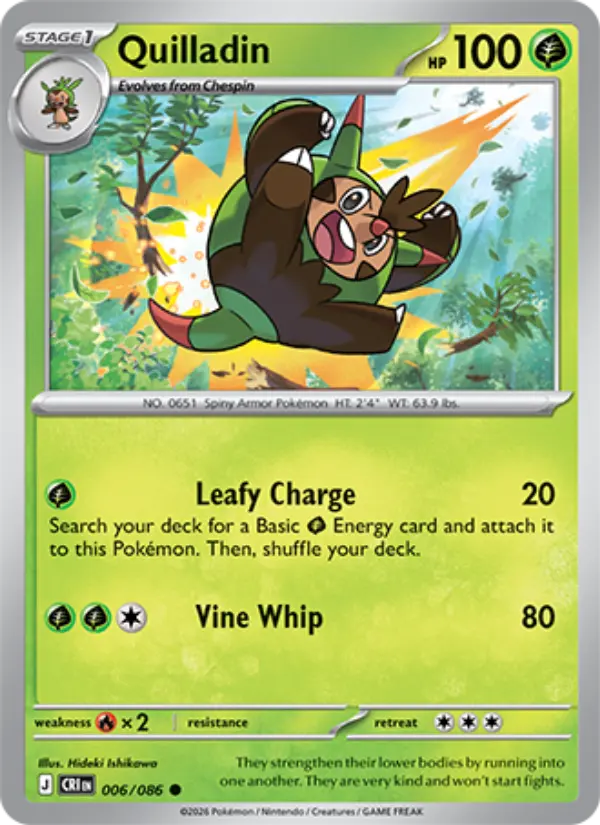 Quilladin Common Pokemon card #006 from Chaos Rising