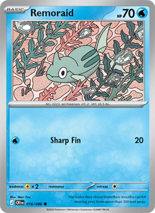 Remoraid Common Pokemon card #016 from Chaos Rising