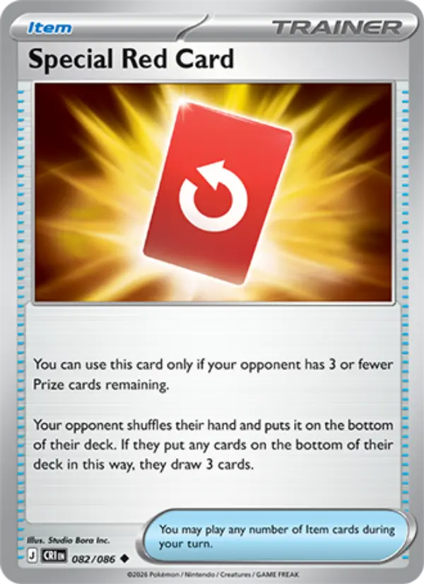 Special Red Card Uncommon Pokemon card #082 from Chaos Rising