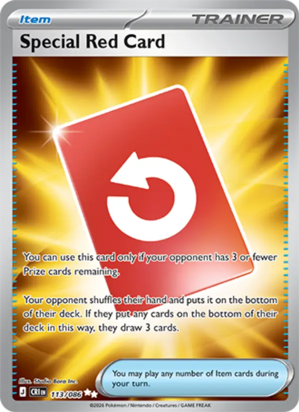 Special Red Card Ultra Rare Pokemon card #113 from Chaos Rising