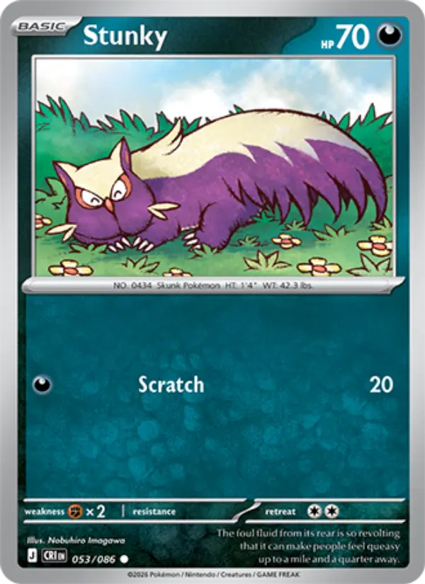 Stunky Common Pokemon card #053 from Chaos Rising