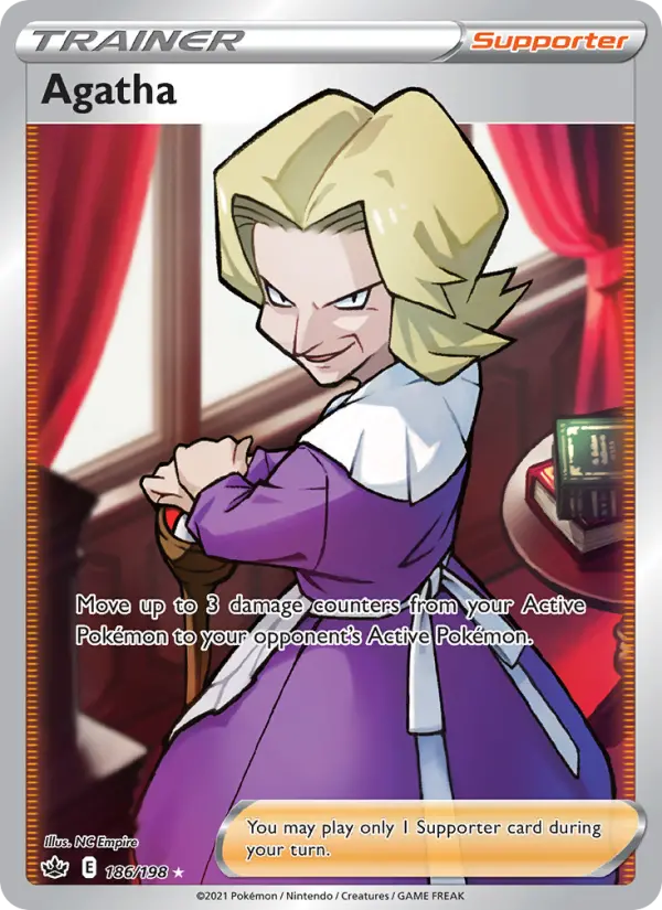 Agatha Ultra Rare Pokemon card #186 from Chilling Reign