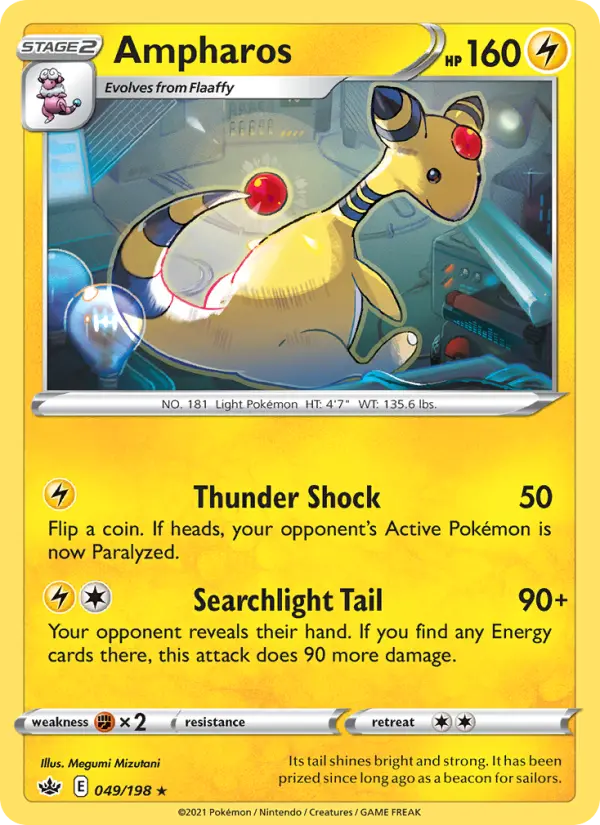 Ampharos Rare Pokemon card #49 from Chilling Reign