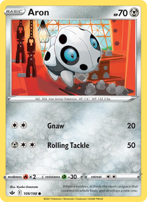Aron Common Pokemon card #109 from Chilling Reign