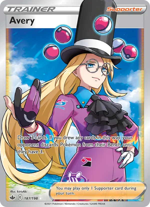 Avery Ultra Rare Pokemon card #187 from Chilling Reign