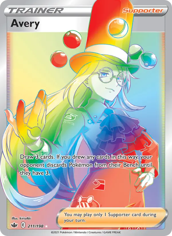 Avery Secret Rare Pokemon card #211 from Chilling Reign