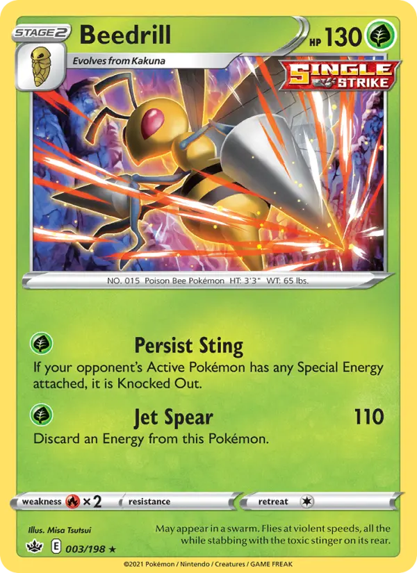 Beedrill Holo Rare Pokemon card #3 from Chilling Reign