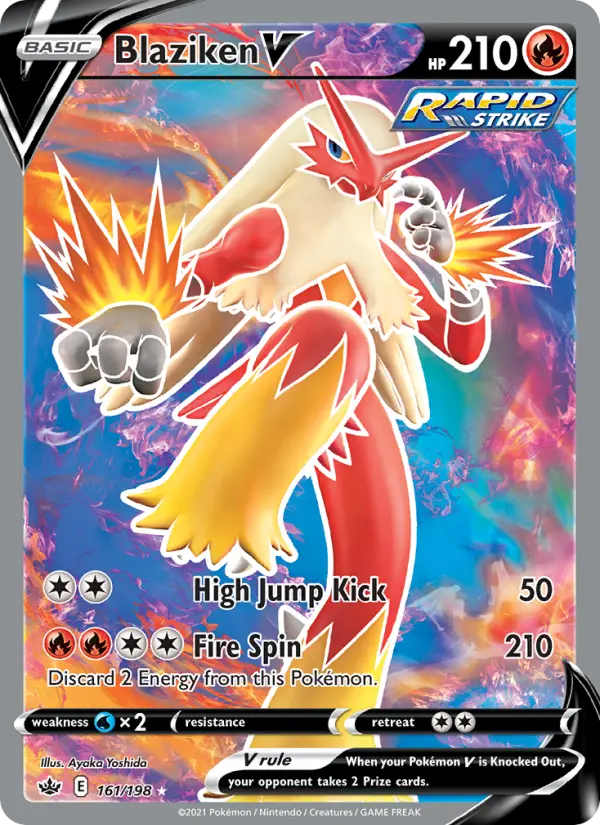 Blaziken V Ultra Rare Pokemon card #161 from Chilling Reign