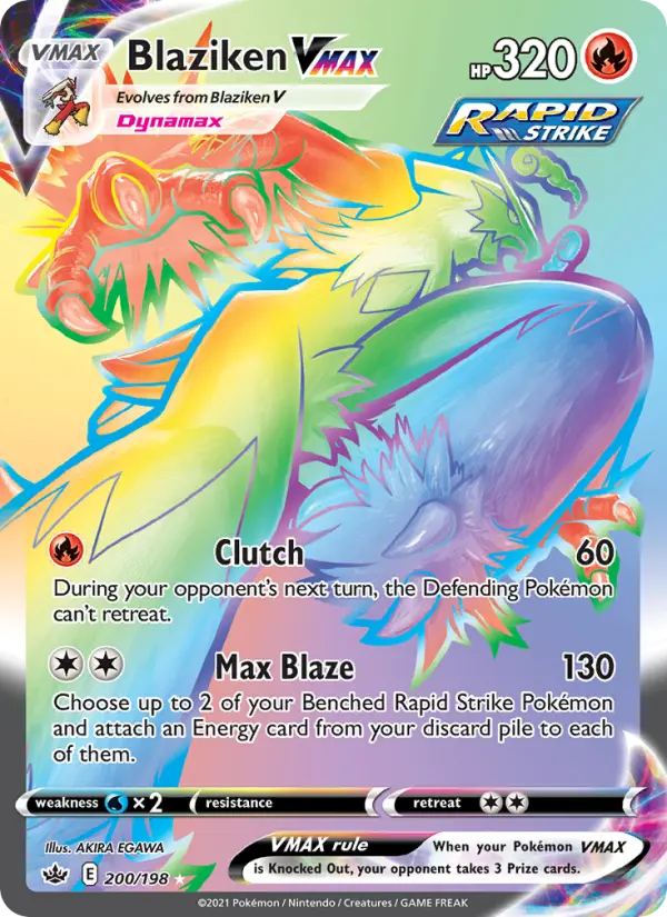 Blaziken VMAX Secret Rare Pokemon card #200 from Chilling Reign