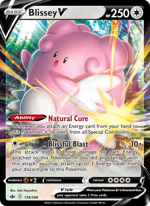Blissey V Holo Rare V Pokemon card #119 from Chilling Reign