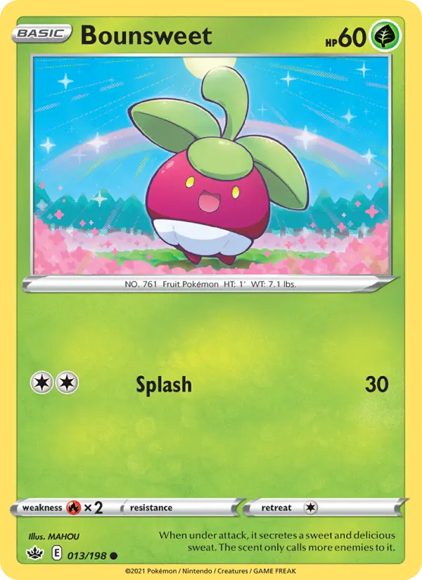 Bounsweet Common Pokemon card #13 from Chilling Reign