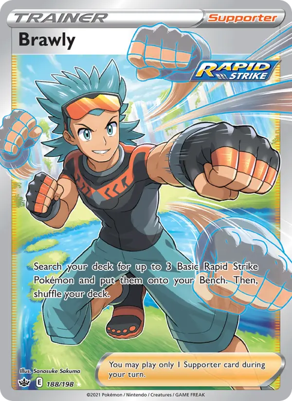 Brawly Ultra Rare Pokemon card #188 from Chilling Reign