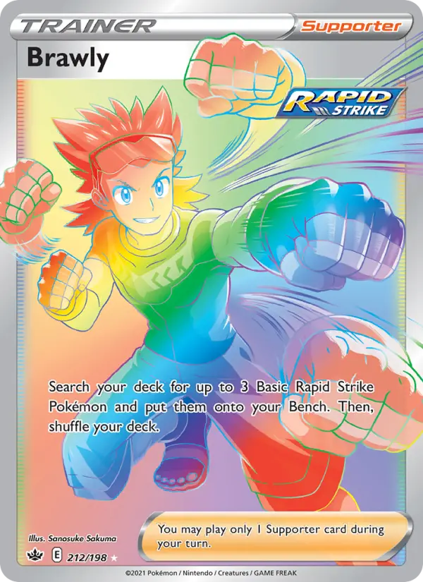 Brawly Secret Rare Pokemon card #212 from Chilling Reign