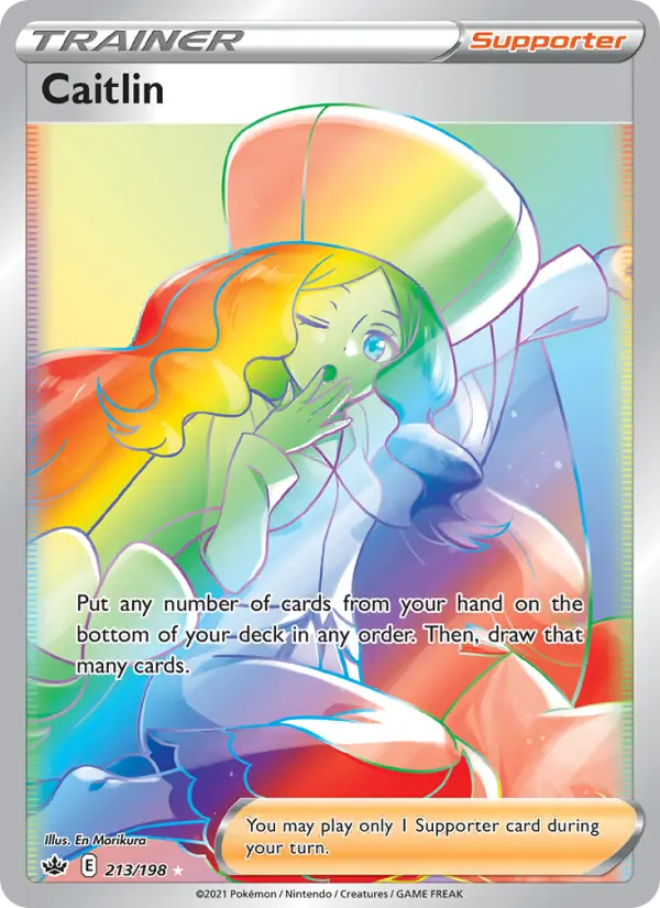Caitlin Secret Rare Pokemon card #213 from Chilling Reign