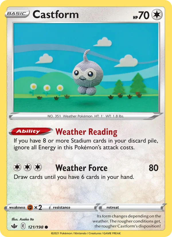 Castform Common Pokemon card #121 from Chilling Reign