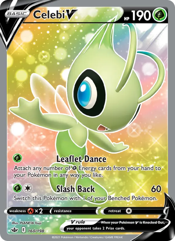 Celebi V Ultra Rare Pokemon card #160 from Chilling Reign
