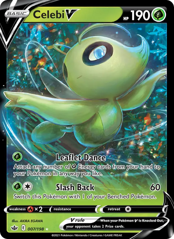 Celebi V Holo Rare V Pokemon card #7 from Chilling Reign