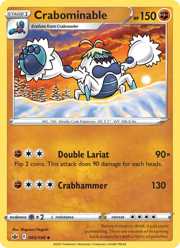 Crabominable Uncommon Pokemon card #85 from Chilling Reign