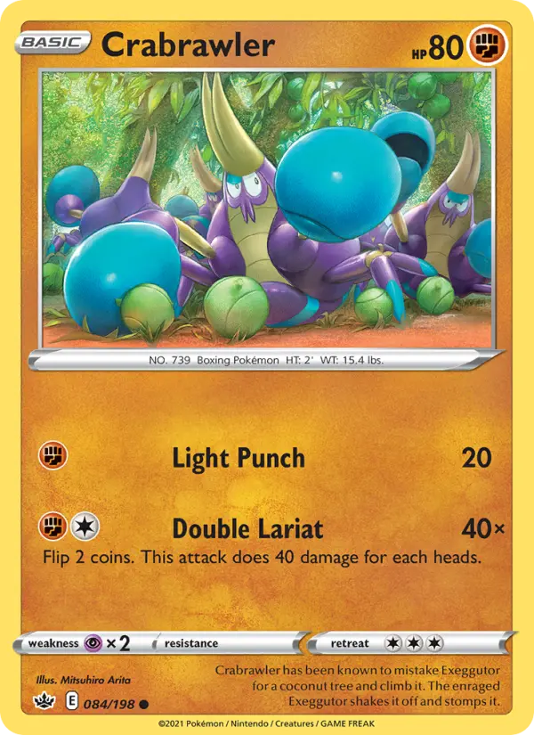 Crabrawler Common Pokemon card #84 from Chilling Reign