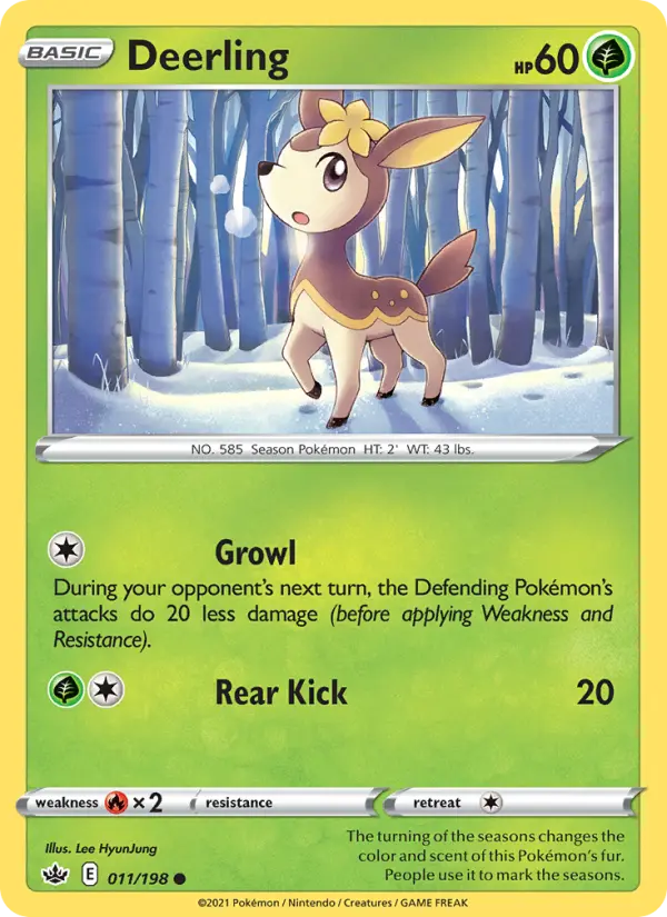 Deerling Common Pokemon card #11 from Chilling Reign