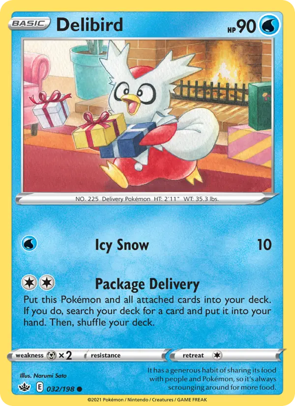 Delibird Common Pokemon card #32 from Chilling Reign
