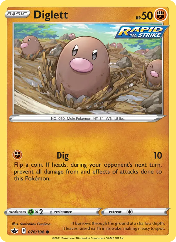 Diglett Common Pokemon card #76 from Chilling Reign