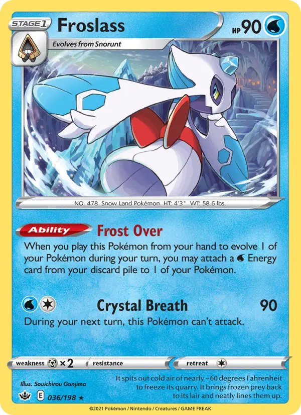 Froslass Holo Rare Pokemon card #36 from Chilling Reign