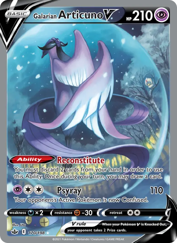 Galarian Articuno V Ultra Rare Pokemon card #170 from Chilling Reign